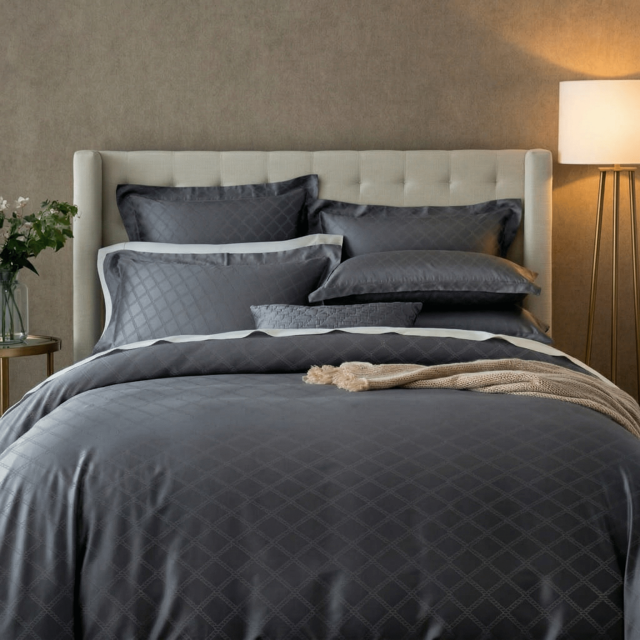 Verdura Baumwolle Jacquard Granit Set