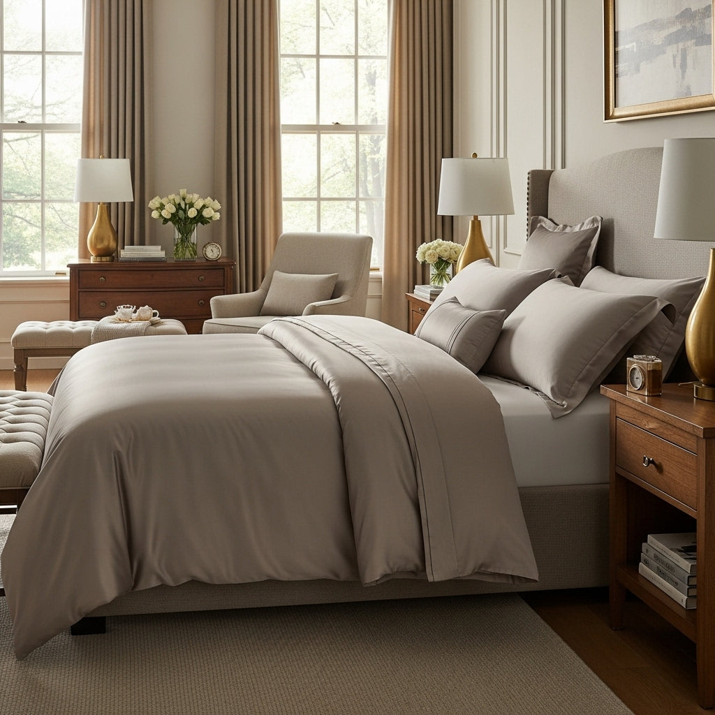 SGI Bedding Ägyptische Baumwolle Bettwäsche – 550 TC, King Size, Weiß